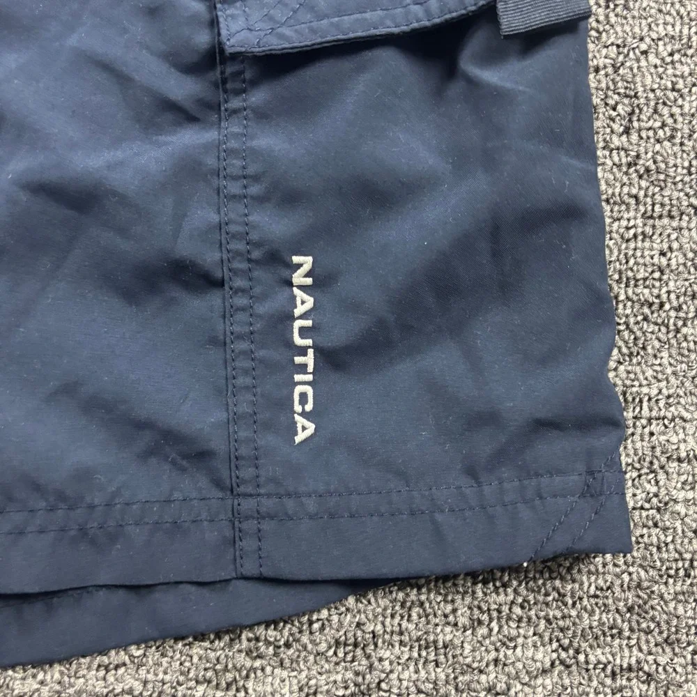 Y2K 2000s Nautica 7 Inch Inseam Cargo Board Shorts Navy Blue Size XXL‎